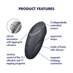 Satisfyer Tap and Climax 1 Lay-On Vibrator Grey