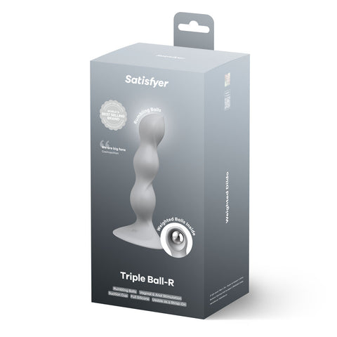 Satisfyer Triple Ball-R Grey Beaded Anal Plug for Intense Pleasure Anal Beads