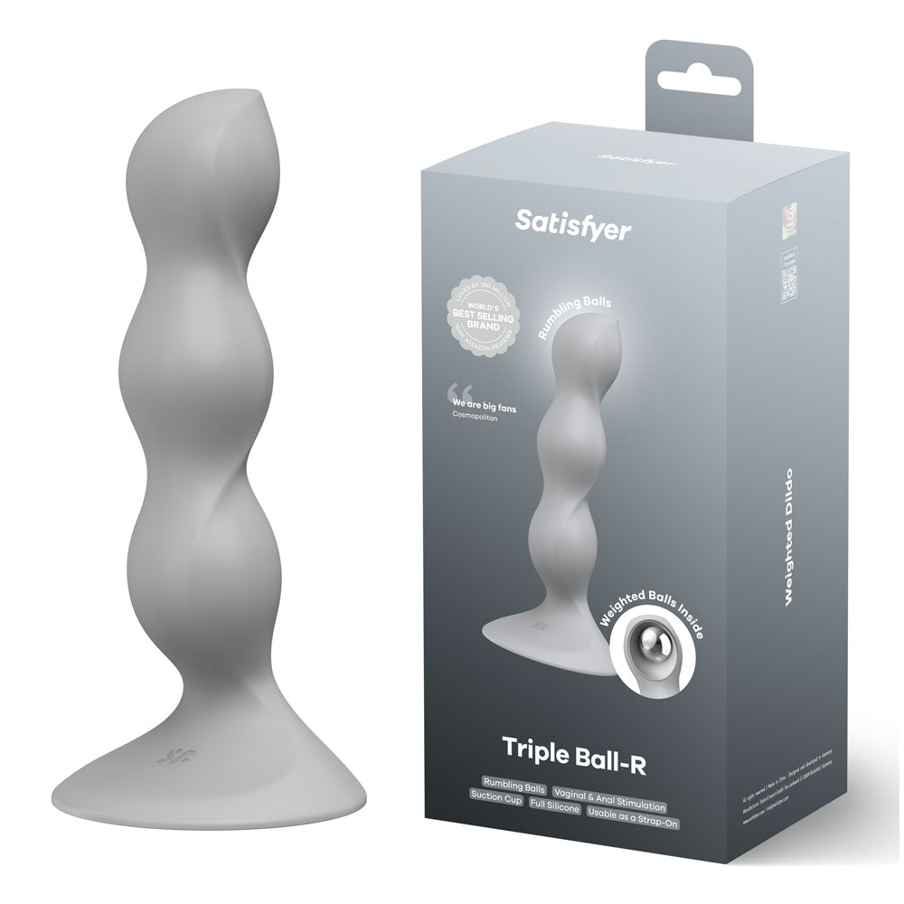 Satisfyer Triple Ball-R Grey Beaded Anal Plug for Intense Pleasure Anal Beads
