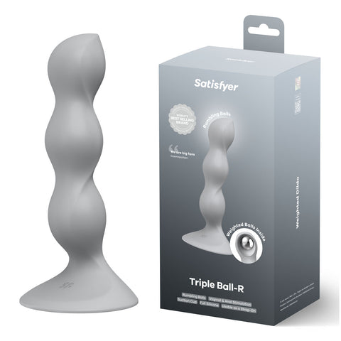Satisfyer Triple Ball-R Grey Beaded Anal Plug for Intense Pleasure Anal Beads