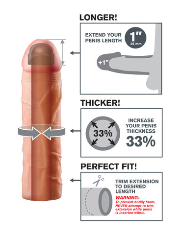 Fantasy X-tensions Perfect 1'' Extension - Penis Extension Sleeve SLEEVES