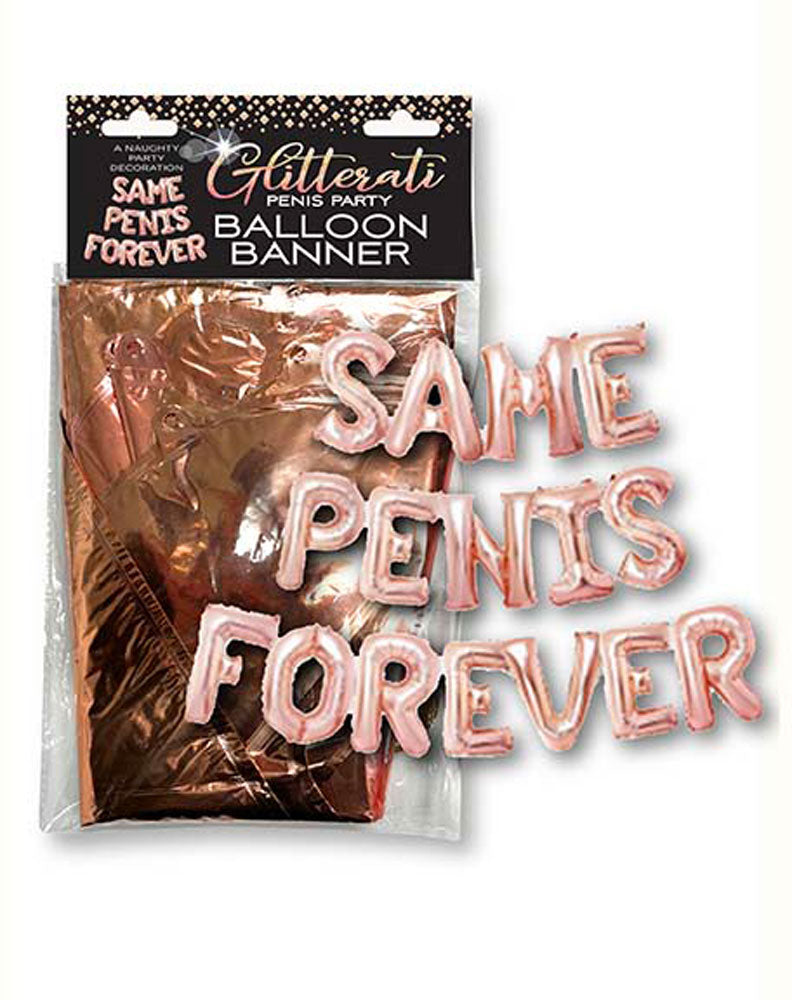 Glitterati Same Penis Forever Balloon Banner Pink > Novelties > Party Supplies