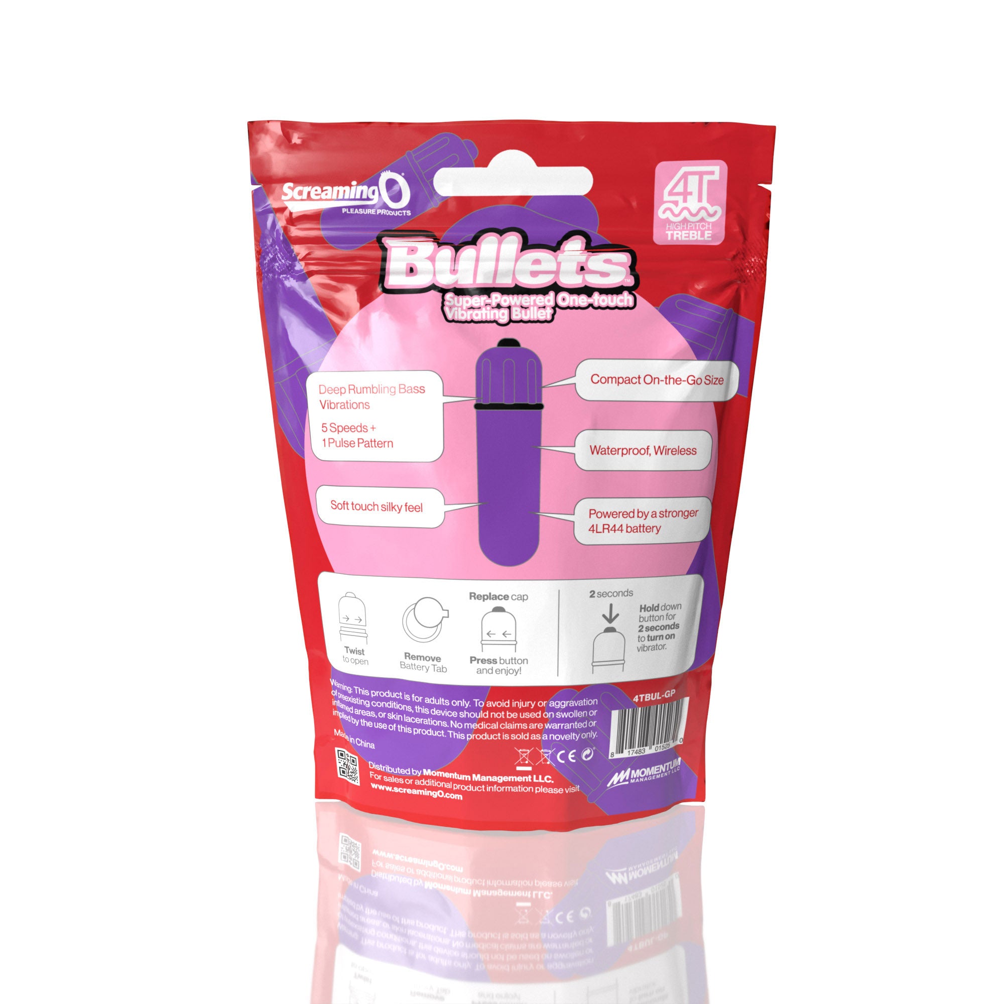 Screaming O Bullets 4T High Pitch Treble – Waterproof Vibrating Bullet with 4LR44 Batteries Secondary image