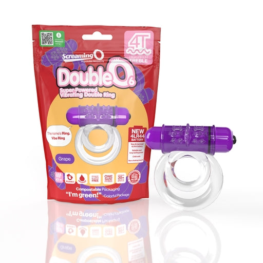 Double O 6 4T High Pitch Treble (Grape) > Cock Ring > Vibrating
