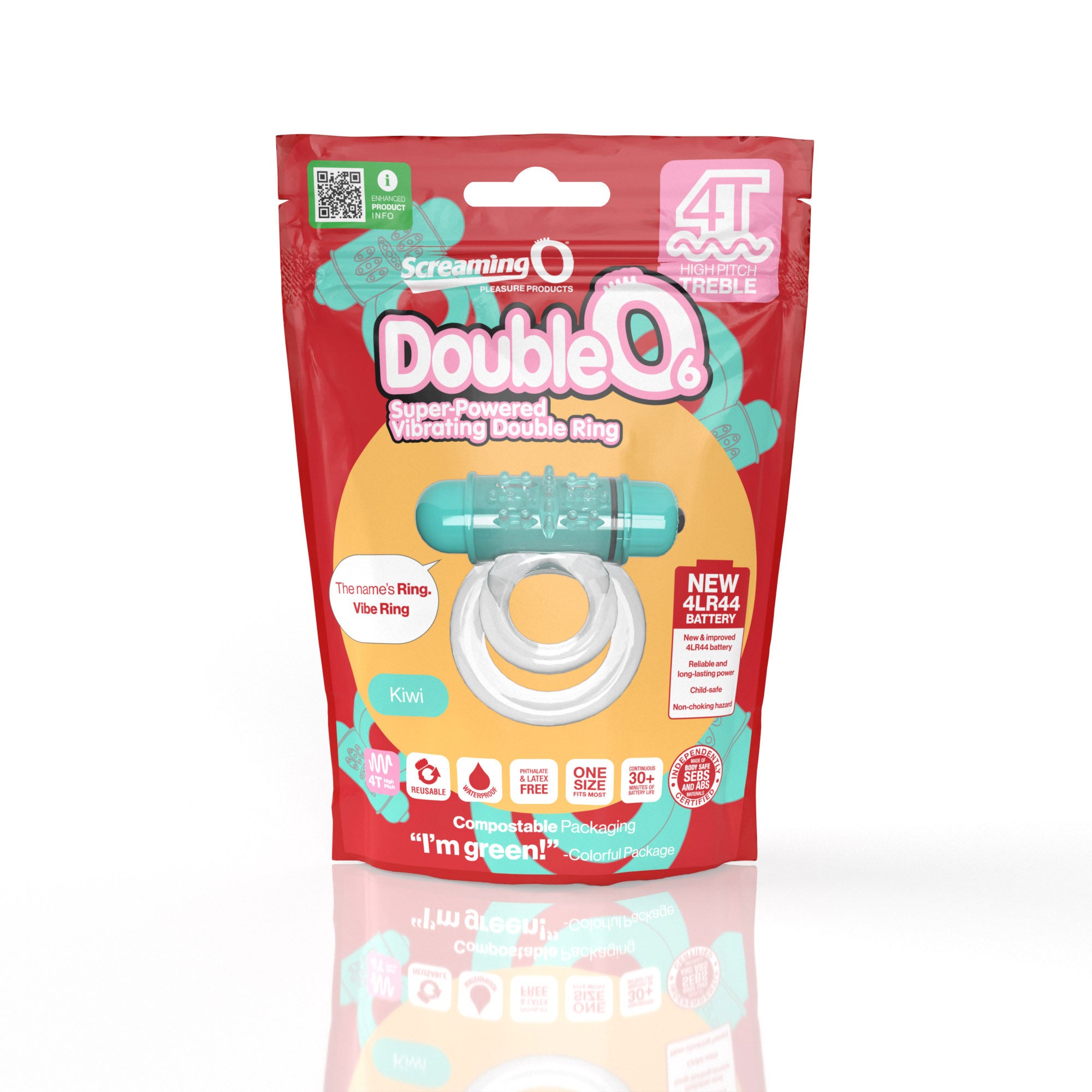 Double O 6 4T High Pitch Treble (Kiwi) > Cock Ring > Vibrating