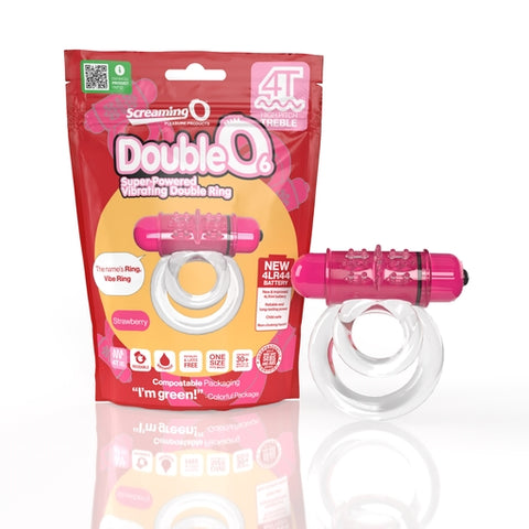 Double O 6 4T High Pitch Treble (Strawberry) > Cock Ring > Vibrating
