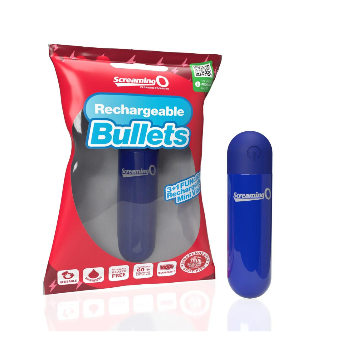 Screaming O Rechargeable Bullet Vibrator – Compact Waterproof Mini Vibrator Blue > Vibrators > Mini Vibrators