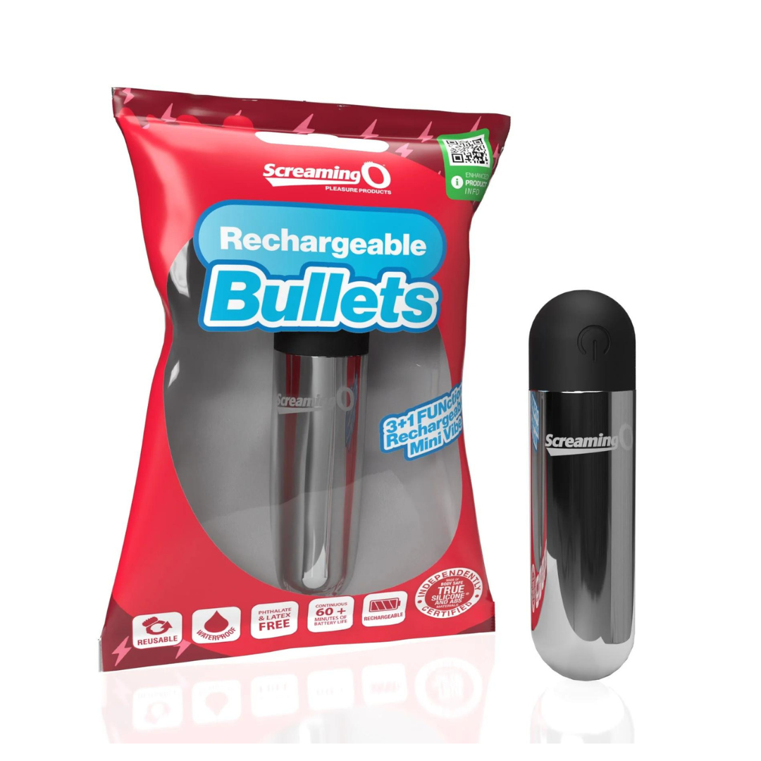 Rechargeable Bullet Vibrator (Silver) – Waterproof Body-Safe ABS with 3 Speeds and Pulse Pattern > Vibrators > Mini Vibrators Main image