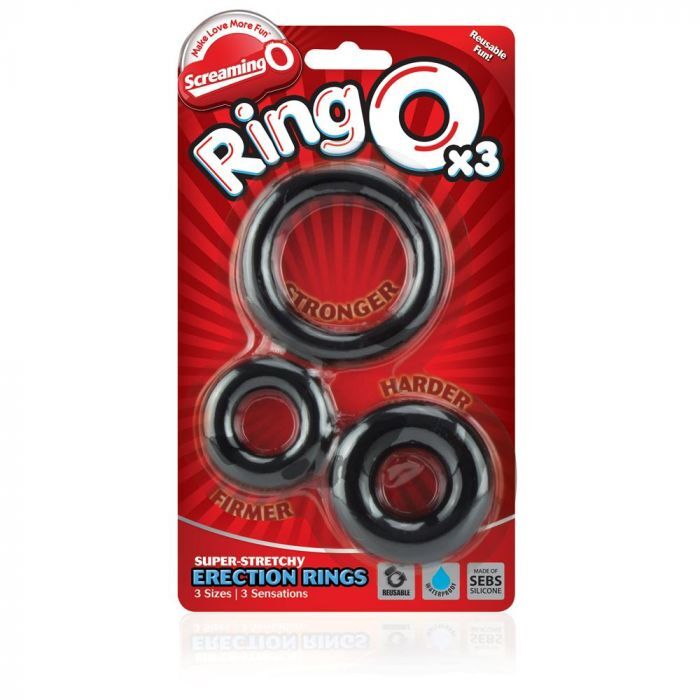 RingO X3 Cock Rings Mixed Pack - Black > Cock Ring > Sets