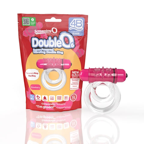 Double O 6 4B Low Pitch Bass (Strawberry) > Cock Ring > Vibrating