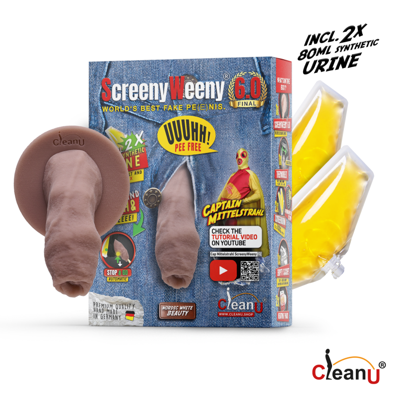 Screeny Weeny 6.0 Uncut Nordic White - Premium Fake Penis Drug Screening