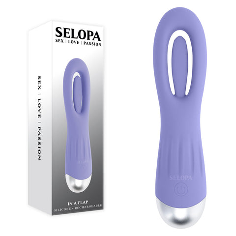 Selopa In A Flap 15 Centimeter USB Rechargeable Flicking Stimulator Purple STIMULATORS