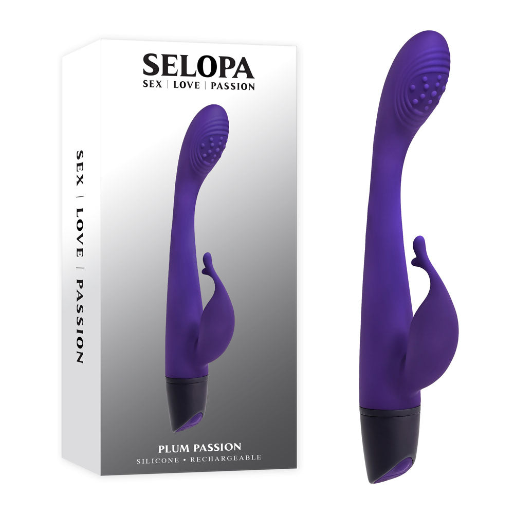 Selopa Plum Passion 18.3 cm USB Rechargeable Rabbit Vibrator Purple Vibrators - G Spot