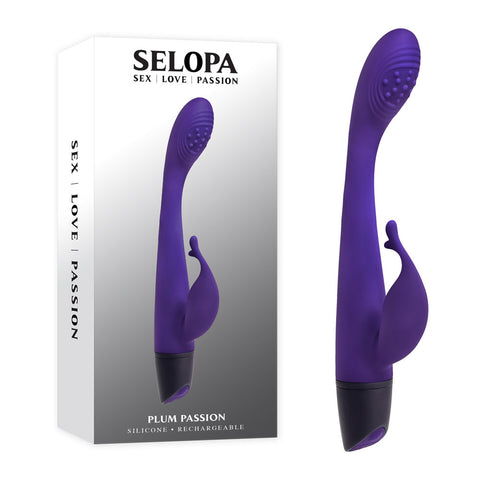 Selopa Plum Passion 18.3 cm USB Rechargeable Rabbit Vibrator Purple Vibrators - G Spot
