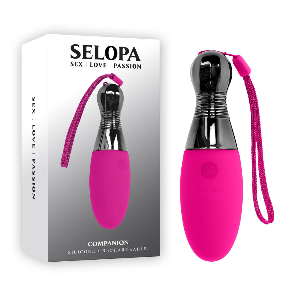 Selopa Vibrating Egg with Chrome Handle - Pink 11.9cm > Sex Toys For Ladies > Vibrating Eggs Main image