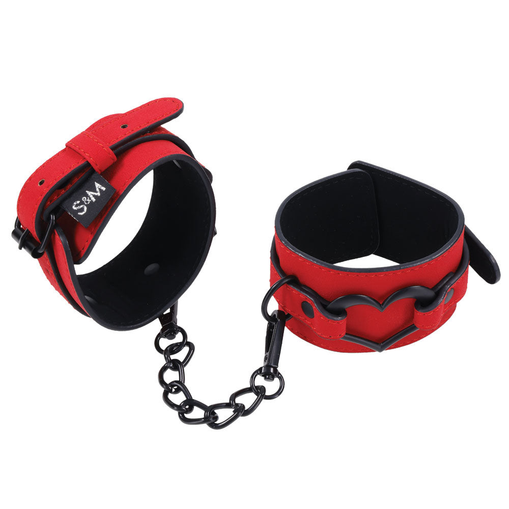 Sex & Mischief Amor Handcuffs in Red Vegan Leather > Bondage Gear > Restraints