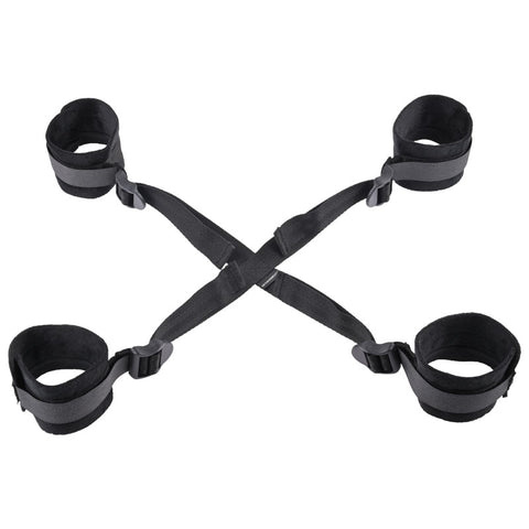 Sex & Mischief Hog Tie with Adjustable Cuffs - Black > Bondage Gear > Restraints
