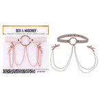 Sex & Mischief Peaches n CreaMe Collar with Nipple Clamps 35-44.5 cm > Sex Toys > Nipple Clips