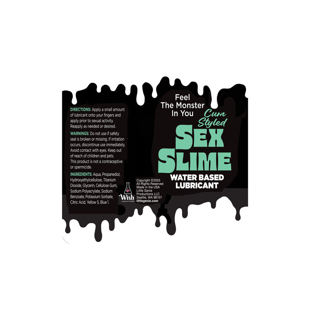 Sex Slime Cum Style Creature Lube 60 mls Water Based Lubricant Speciality Lubricants