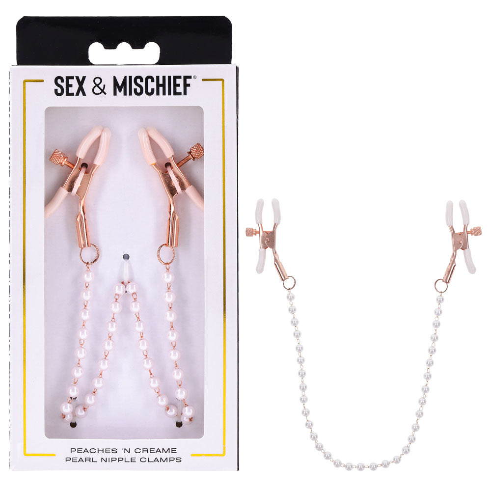 Sex and Mischief Peaches n CreaMe Pearl Nipple Clamps Nipple Clamps