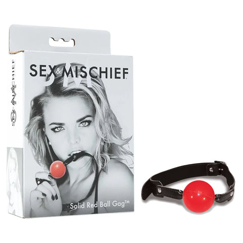 Sex and Mischief Solid Red Ball Gag for Adult Play and Adventure > Bondage Gear > Gags and Bits