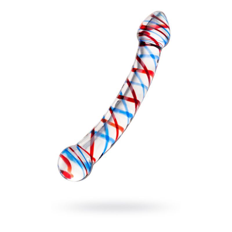Sexus Glass Dildo Curved Blue Red 20 Centimeters > Glass > Dildos