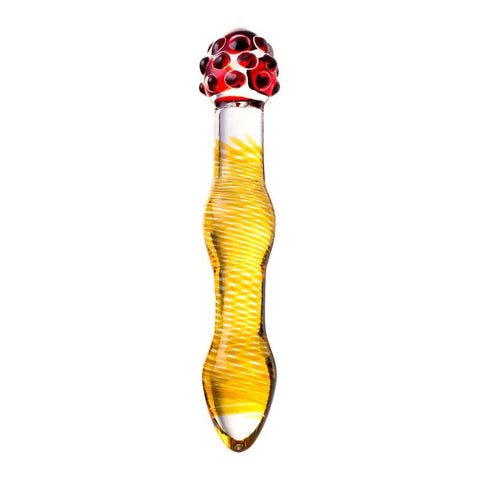 Sexus Glass Dildo Yellow and Red 20.5 Centimeters Artistic Design DONGS Glass