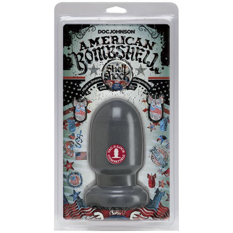 Shell Shock Small Anal Plug Gun Metal Finish 6 Inch Height 9.11 Inch Girth Butt Plugs