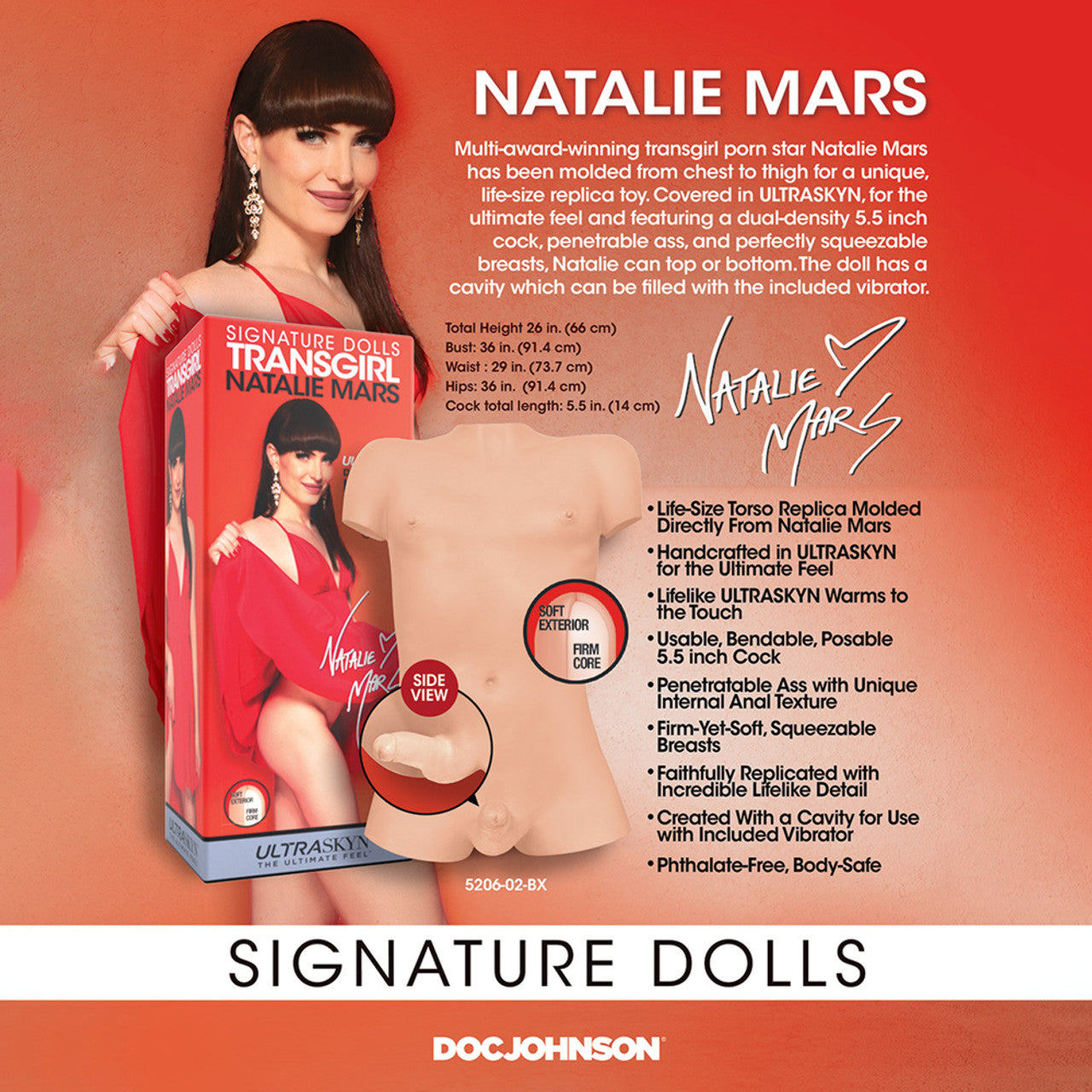 Signature Dolls TransGirl Natalie Mars – Life-Size Replica Doll with Dual-Density Cock and Penetrable Ass > Sex Toys > Sex Dolls > Premium