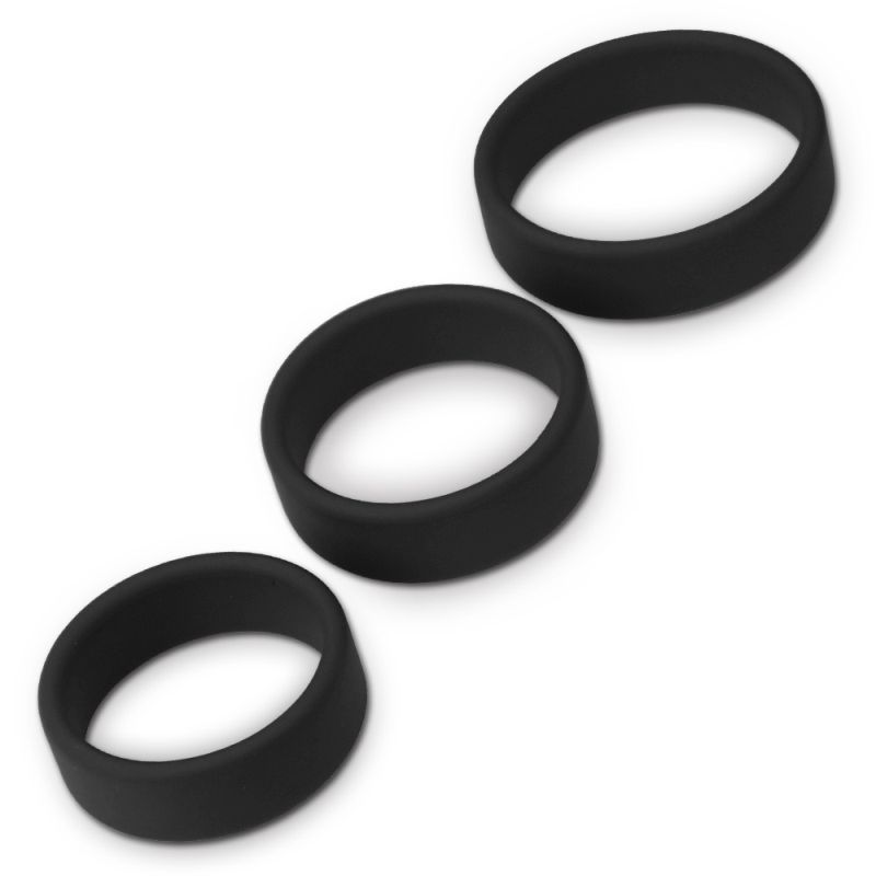 Silicone 3 Piece Pro Cock Ring Set – Stretchy Comfortable Cock Rings 45mm - 55mm > Cock Ring > Sets Main image