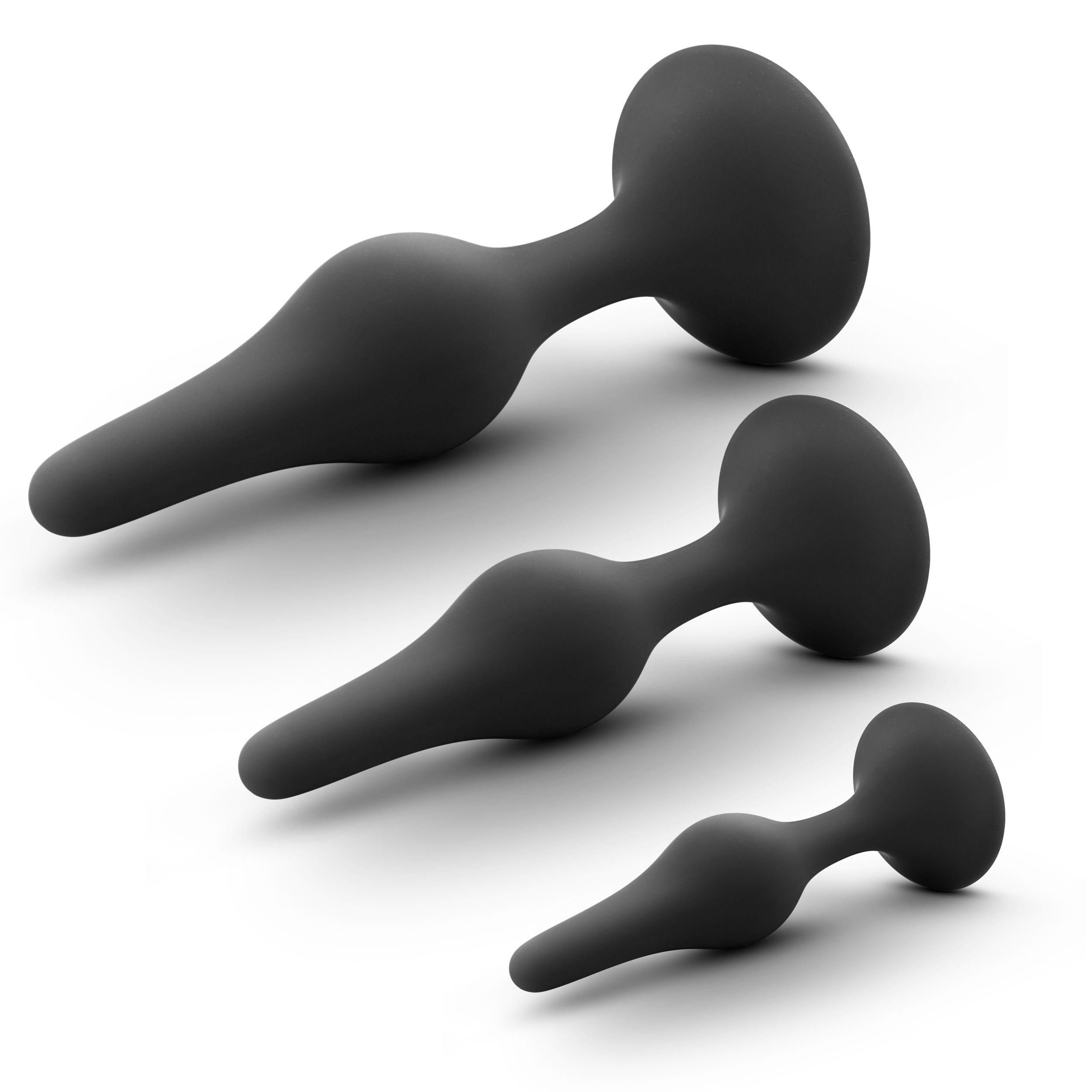 Silicone Beginner Anal Plug Kit with 3 Graduated Plugs Black > Anal Range > Butt Plug Kits Main image