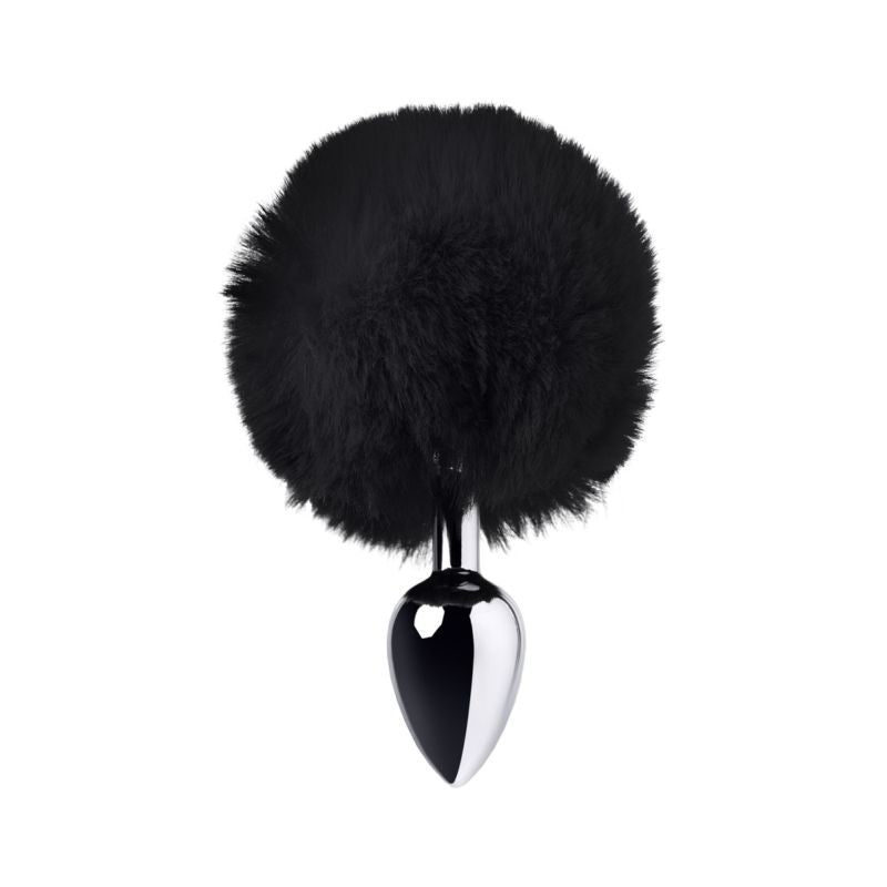 Silver Metal Anal Plug Small (Black Faux Fur) – Small Butt Plug > Anal Range > Tail Butt Plugs