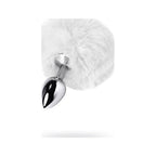 Silver Metal Anal Plug Small with Faux Fur Tail White > Anal Range > Tail Butt Plugs
