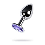 Silver Metal Anal Plug with Amethyst Crystal (Purple) – Small Anal Plug > Anal Range > Jewel Butt Plugs