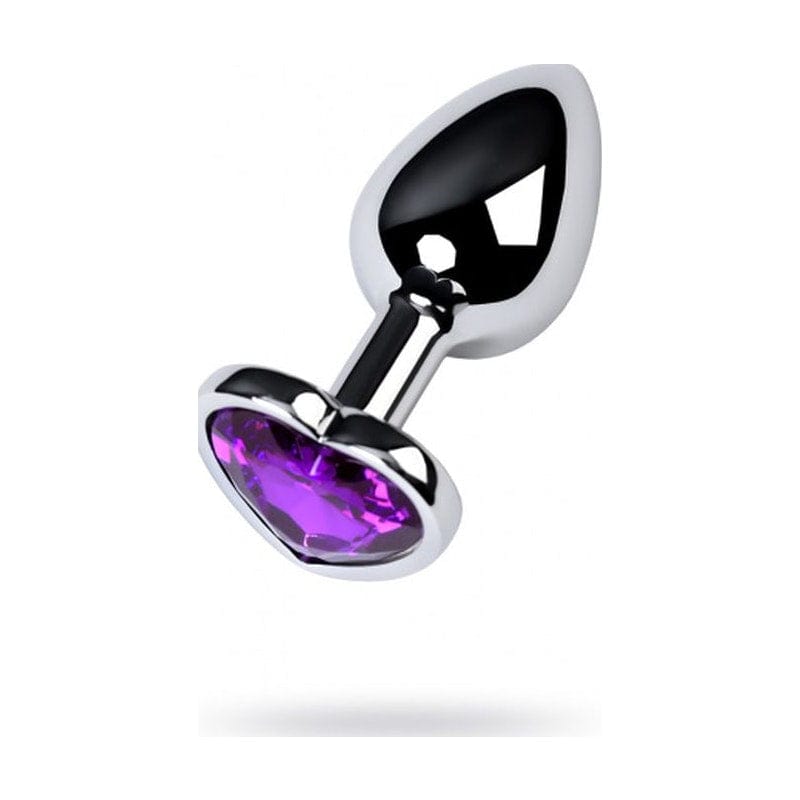 Silver Metal Anal Plug with Heart Gem Small (3 inch) Secondary image