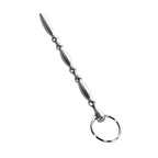 Silver Metal Beaded Urethral Plug with Ring > Sex Toys For Men > Sounding Rods