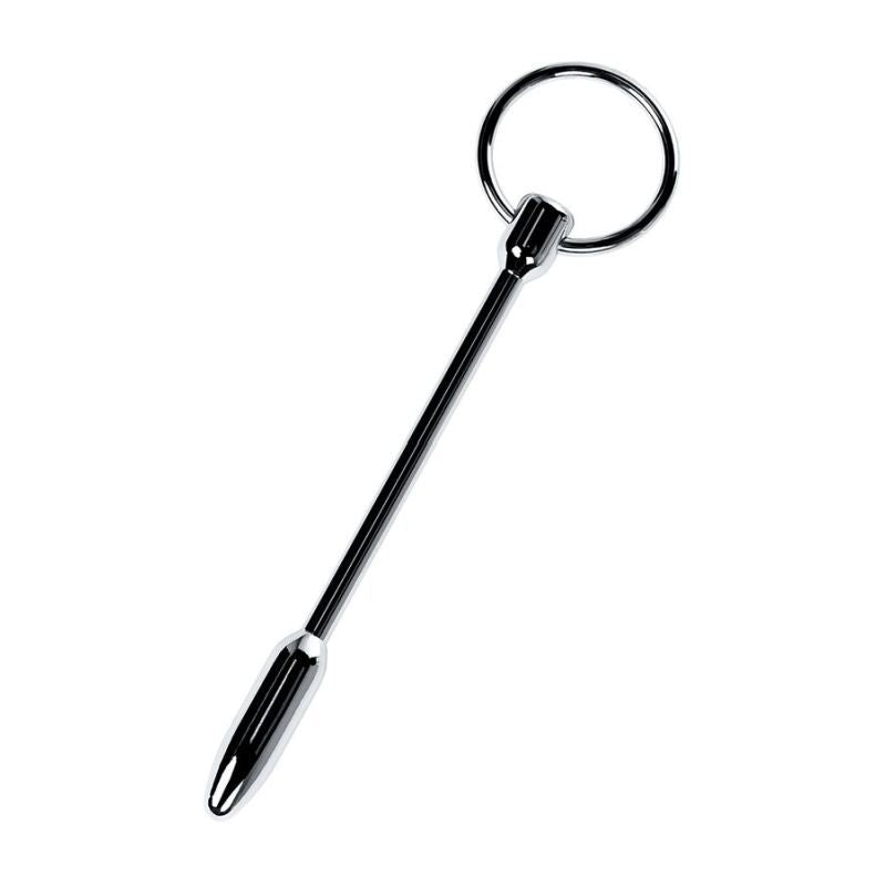 Silver Metal Urethral Plug with Ring for Pleasure and Stimulation Sounding Rods