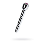 Silver Metal Urethral Plug with Ruby Rhinestone > Sex Toys For Men > Sounding Rods