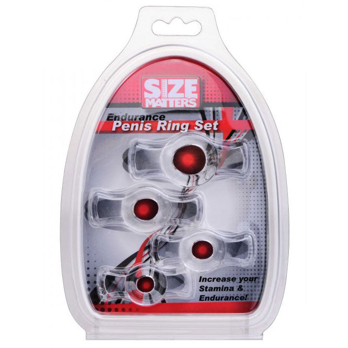 Size Matters Endurance Set With Four Stretchable Sizes – Penis Ring Set > Cock Ring > Sets