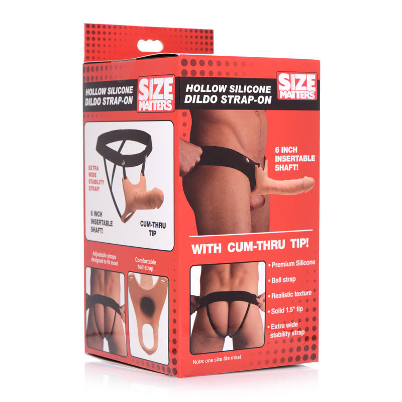 Size Matters Silicone Dildo Strap-On - 15.2 cm Hollow Strap-On STRAP-ONS