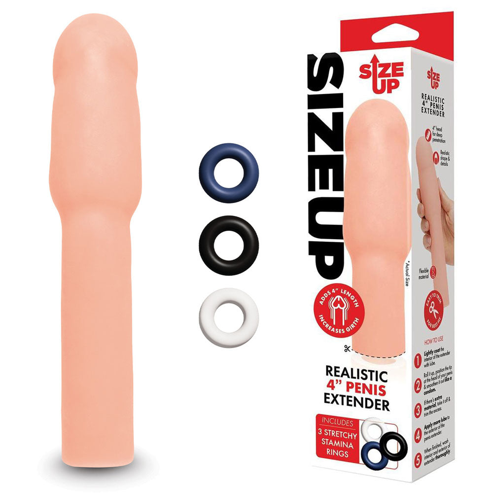 Size Up Realistic 4 Inch Penis Extender > Sex Toys For Men > Penis Sleeves