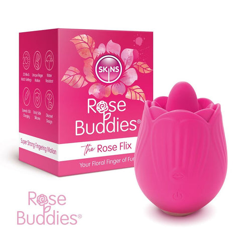 Skins Rose Buddies Rose Flix Clitoral Massager Pink Rose Stimulators
