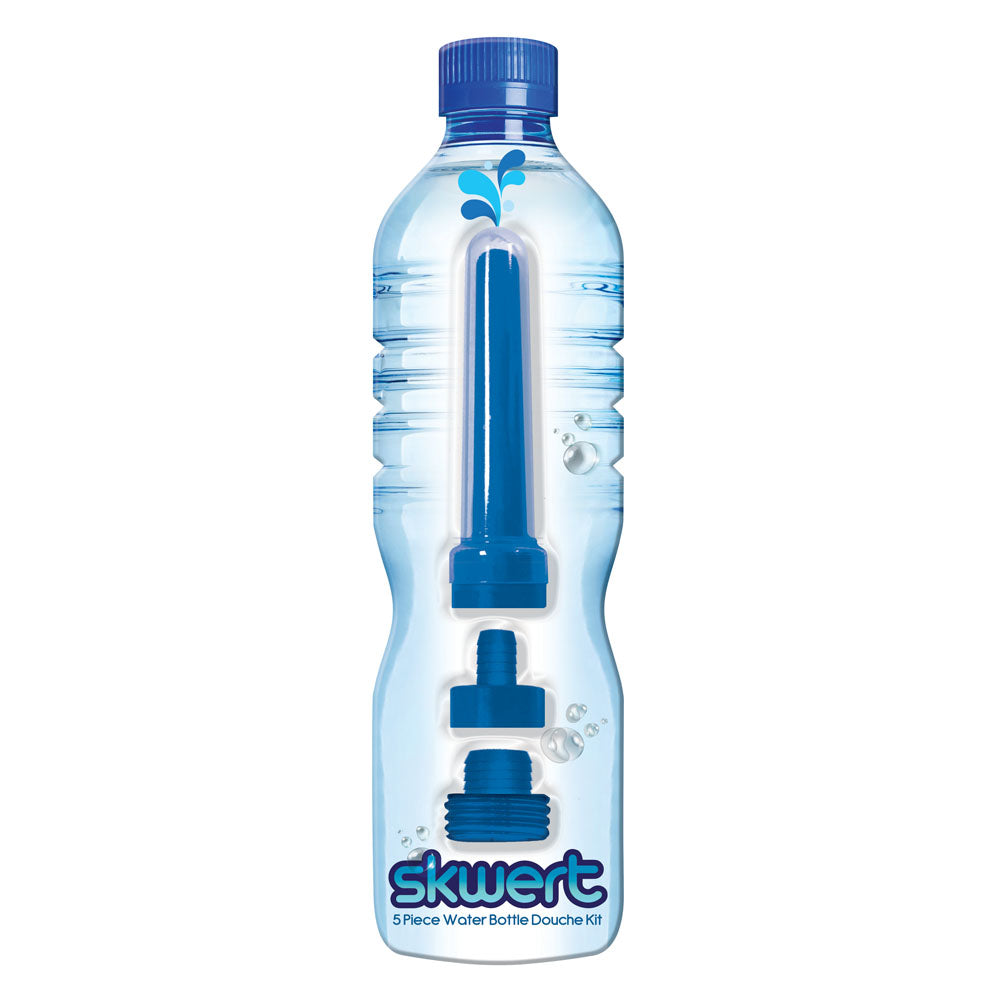 Skwert 5 Piece Water Bottle Douche Kit for Portable Cleansing Blue Douches