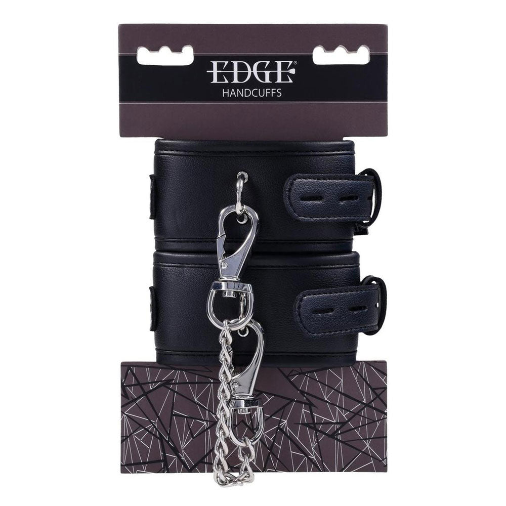 Edge Handcuffs Restraints Padded Comfort Control Cuffs Black > Bondage Gear > Handcuffs
