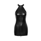 Snake Wetlook Mini Dress with Front Zipper – Fitted Silhouette Mini Dress > Clothes > Dresses and Chemises