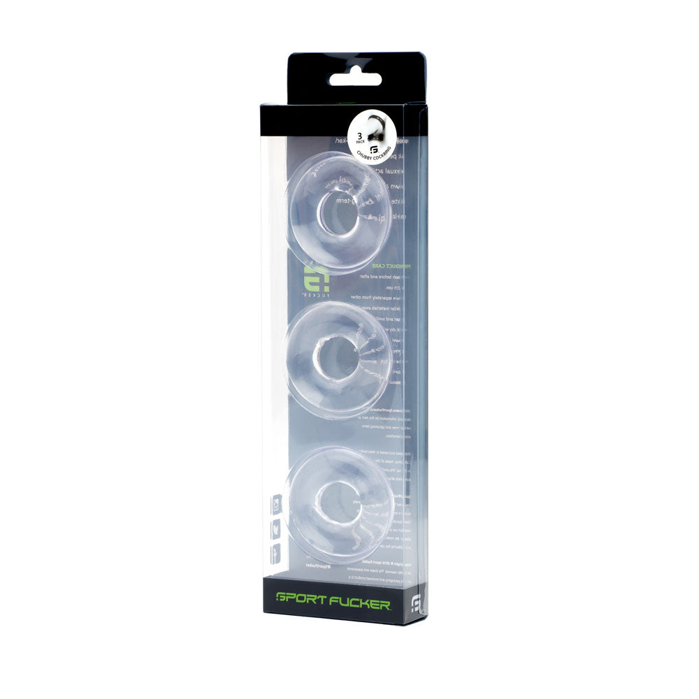 Sport Fucker Rubber Cockring 3 Pack set COCK RING Set
