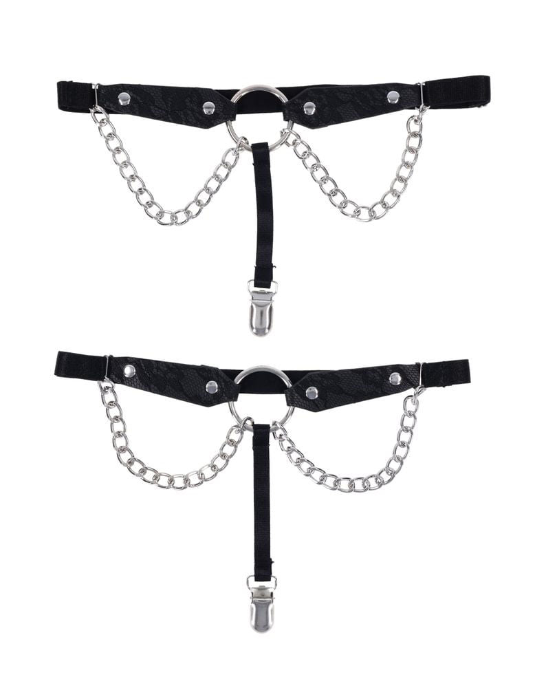 Sportsheets Chain Lace Garters Adjustable Fit Adult Accessory Lingerie & Sexy Apparel