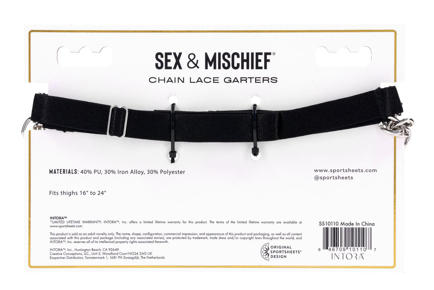 Sportsheets Chain Lace Garters Adjustable Fit Adult Accessory Secondary image