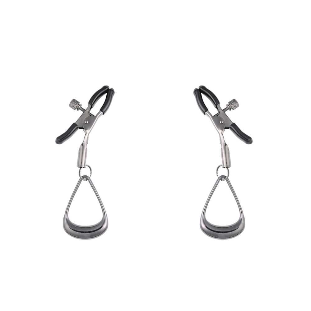 Sportsheets Velvet Noir Tuggable Nipple Clamps with Gunmetal Finish and Adjustable Restraints > Sex Toys > Nipple Clamps