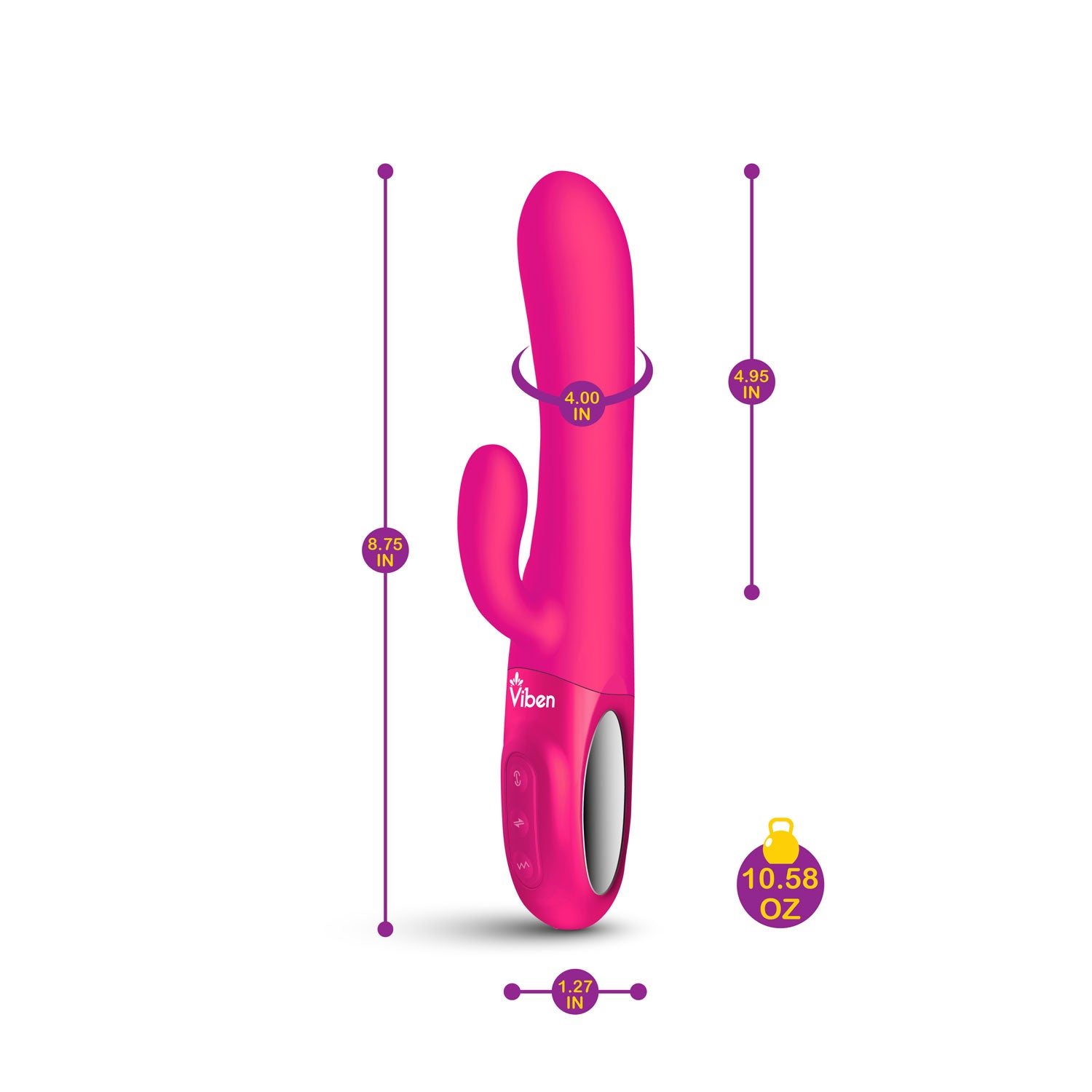 Viben Hypnotic Thrusting Rabbit Vibrator with Swinging Clitoral Stimulator in Hot Pink > Vibrators > Ladies > Rabbit
